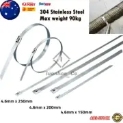 Heavy Duty Stainless Steel Metal Cable Zip Ties Strap Locking Exhaust Pipe Tie