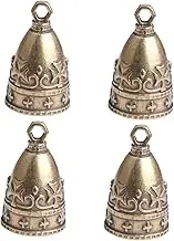 TEHAUX 4Pcs Vintage Copper Bells for Holiday DIY Projects for Christmas Decorations Wind Chimes and Keychains Retro Style Festive Pendants for Home Decor