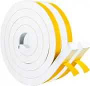 White High Density Foam Tape 2 Rolls 1 Inch Wide X 3/4 Inch Thick for Windows