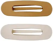 2Pcs Flat Claw Clips French Hair Clips,Womens French Barrette Classic Duckbill Alligator Eyelet Oval Hair Decor Clips,Large Duck Hair Clips,Duckbill Hair Claw Clip Curved Alligator Hair Clip for Women
