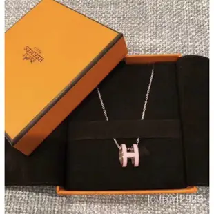 吉祥店二手 HERMÈS 愛馬仕 Pop H 項鍊 櫻花粉 玫瑰金