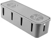1Pc Grey Cable Organizer Box for Desk Power Outlet Plug Protector Case Keep Cables Neat Clean for Home Office Study Living Durable Environmental Friendly