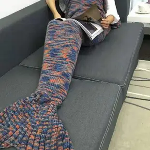 美人魚尾巴加厚毛線針織空調毯沙發毯披肩圍巾