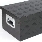 30x13x10"Black Aluminum 12-Gauge Pickup Trunk Bed Tool Box Trailer Storage+Locks