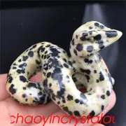 1pc Natural balmatin snake skull quartz crystal carved decoration gift reiki 2''