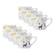 8PK Mikasa Stoneware Fluted Coffee Mug Tea/Water/Milk Cup Drinkware 250ml Dog