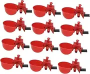 VANZACK 12pcs Chicken Water Drinker Cup for Chicken Bird Water Dispenser Poultry Water Drinking Cups Chicken Water Cup Chicken Water Feeder Chicken Coop Accessories Poultry Waterer Red