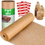 Honeycomb Packing Paper, 15" x 180' Recyclable Cushion Packing Paper for Movi...