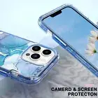 Marble Rugged Shockproof Hybrid Phone Case For iPhone 16E Pro Max 15 Plus 15 Pro