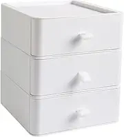jojofuny Multi-layer Storage Box Rack Drawers Storage Bins with Lids Storage Boxes Office Supply Storage Desktop Home Storage Drawer Stackable Drawer Dividers Organizer Holder White Plastic