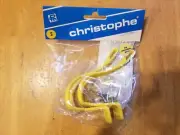 NOS Christophe France Road Bike Pedal Toe Clips - S - Plastic Resin Yellow