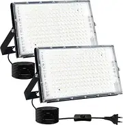 150W LED Flood Light Outdoor, Indmird 2PCS 15000LM LED Floodlight 6500K Daylight White Security Lights IP66 Waterproof Led Spot Light Led Work Light for Yard,Garage,Garden,Parking Lot, Park,Playground
