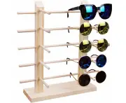 Solid Wood Glass Display Holder Sunglass Display Holder Wood Glass Display Rack Double Linen Glass Showca