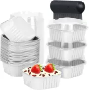 LNYZQUS 5oz Mini Cake Tins With Lids 40 Pack, Aluminum Foil Muffin Pans Cupcake