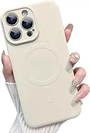 Compatible with Mag Safe Devices Magnetic Wireless Charging Phone Case Back Grippy Protective Frame Shockproof Silicone Cover with Camera Protection (Bloosom White, iPhone 11)