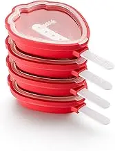 Lékué Strawberry Popsicle Mould Pack 4-Piece Popsicle Mould Pack, Multicolour, 3400265S01U150