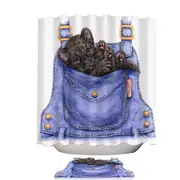 Cute Animal Art Black Panther Cub in a Pocket Shower Curtain