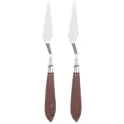2pcs 20mm No.6 Oil Painting Palette Knives Stainless Steel Spatula Wood Handle