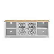FESTIVO TV Stand 70" Adjustable Shelves Cable Management Engineered Wood White