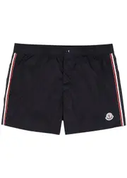 Moncler Striped Logo Shell Swim Shorts - Navy XXL