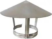 [Generic] Stainess Stee Chimney Fuel Cow Pipe Rain Cover Protector Cap Ending Rain and Snow Cover Pot, for Pipefit,75mm