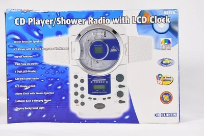 CURTIS MODEL RS57A CD PLAYER SHOWER RADIO WITH LCD ALARM CLOCK NIB