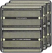 PCB Prototype Board Double Column Solderable Breadboard for Arduino and DIY Electronics Projects, Gold-Plated (3 Pack, Matte Black)