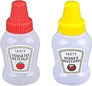 Portable Condiments Jars, Ketchup Bottle, 25ml Ketchup Squeeze Bottle, Salad Dressing Container for Lunch, Portable Honey Sauce Salad Containers Bottle for Adults, Offices, Lunch Box, Picnic