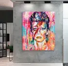 DAVID BOWIE ART PRINT ON STRETCHED CANVAS PRINTS FRAMED ARTWORK DECOR MUSIC