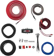 DS18 AMPKIT8 Gauge Amp Kit Amplifier Install Wiring 8 Ga Pro Installation Cables, 3500W (8 Gauge) Installation Kit for Car Audio Amplifiers