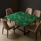 DINING TABLE TOP | Green Agate Geode Center Office Desk Interior Furniture