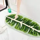Green Leaf Mat Non-Slip Banana Leaf Shaped Bathroom Mat Ultra-Absorbent DewoA