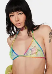 [Roma] Fishnet Bikini Top