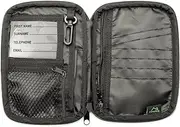[CampTeck] U6750 Small Travel Wallet Passport Holder & RFID Faraday Signal Blocking Organiser Pouch for Credit Debit Cards, IDs, Documents, Money, Ticket, Key, etc Black