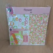 Pinc Flower Scrapbookit Scrapbook Kit Papers, Stickers, Ribbon Die Cuts etc...