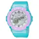 【CASIO 卡西歐】BABY-G 仲夏撞色海灘風潮運動雙顯錶-湖水綠x薰衣草紫(BGA-270-2A)