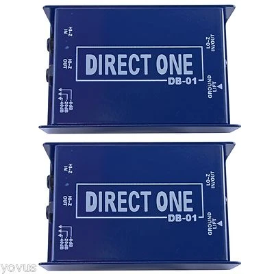 2 PACK direct di box XLR to 1/4 instrument keys acoustic electric guitar bass