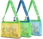 [VOROLO] Mesh Beach Bag for Holding Toys,Sand Towels Tote for Kids Seashell Collecting