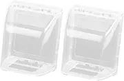 Homoyoyo 2pcs Switch Waterproof Box Plugs Safe Strip Indoor Surge Protected Extension Power Station Surge Protector Outlet Adaptor Extender Electrique Electric Ev Spark Wall Plastic White