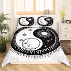 Yang Bedding Set Boho Moon Sun Comforter Cover Set for Teens Adults Bohemian