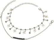 [LAXTO] Bracelets,Bracelet Jewellery,Anklet String Charm,Silver Bracelet Temperament Personality Diamond Encrusted Butterfly Rice Bead Gold Foot Chain Simple Summer Street Shooting Anklet Jewelry Gift