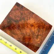 Amboyna Burl Wood Pen Blanks Knife Scales Turning Block 7" x 5 1/4" x 1 3/8"