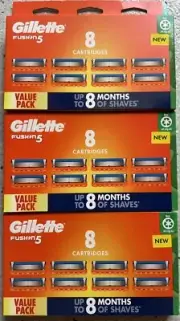 Genuine Gillette Fusion5 (3x8) 24x Shaving Blades Cartridges Fusion 5