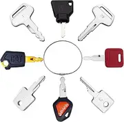 8PCS Ignition Starter Key Set S450 D250 K250 787 5P8500 14607 H800 459A Compatible with JCB Kubota Bobcat CAT Excavators Agricultural, Diggers Dumper, Roller, Forklift, Backhoe Tractor Etc