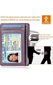 RFID Blocking Card Holder Slim Wallet Card Holder Leather Front Pocket Wallet