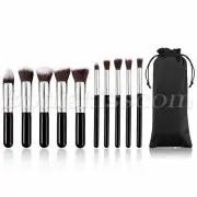 10pcs Cosmetics Foundation Blending Blush Eyeliner Face Powder Makeup Brush Set