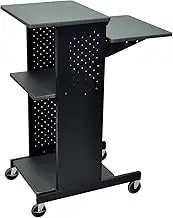 LUXOR PS4000 40" Mobile Presenters Station, with Four Rolling Casters with Two Locking Brakes, for Office and Classroom Presentation Needs