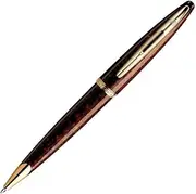 Waterman S0700940 Carène Marine Amber Ballpoint Pen, High-Gloss Black with 23k Gold Clip, Medium Point with Blue Ink Cartridge, Gift Box