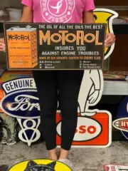 Antique Vintage Old Style Motorol Motor Oil Best Made USA