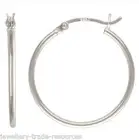 1x Pair 25mm x 1.5mm Sterling Silver Round Hinged Hoop Sleeper Earrings